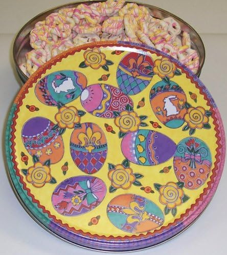 Scott's Cakes Valentine Pretzels in a Large Easter Egg Tin