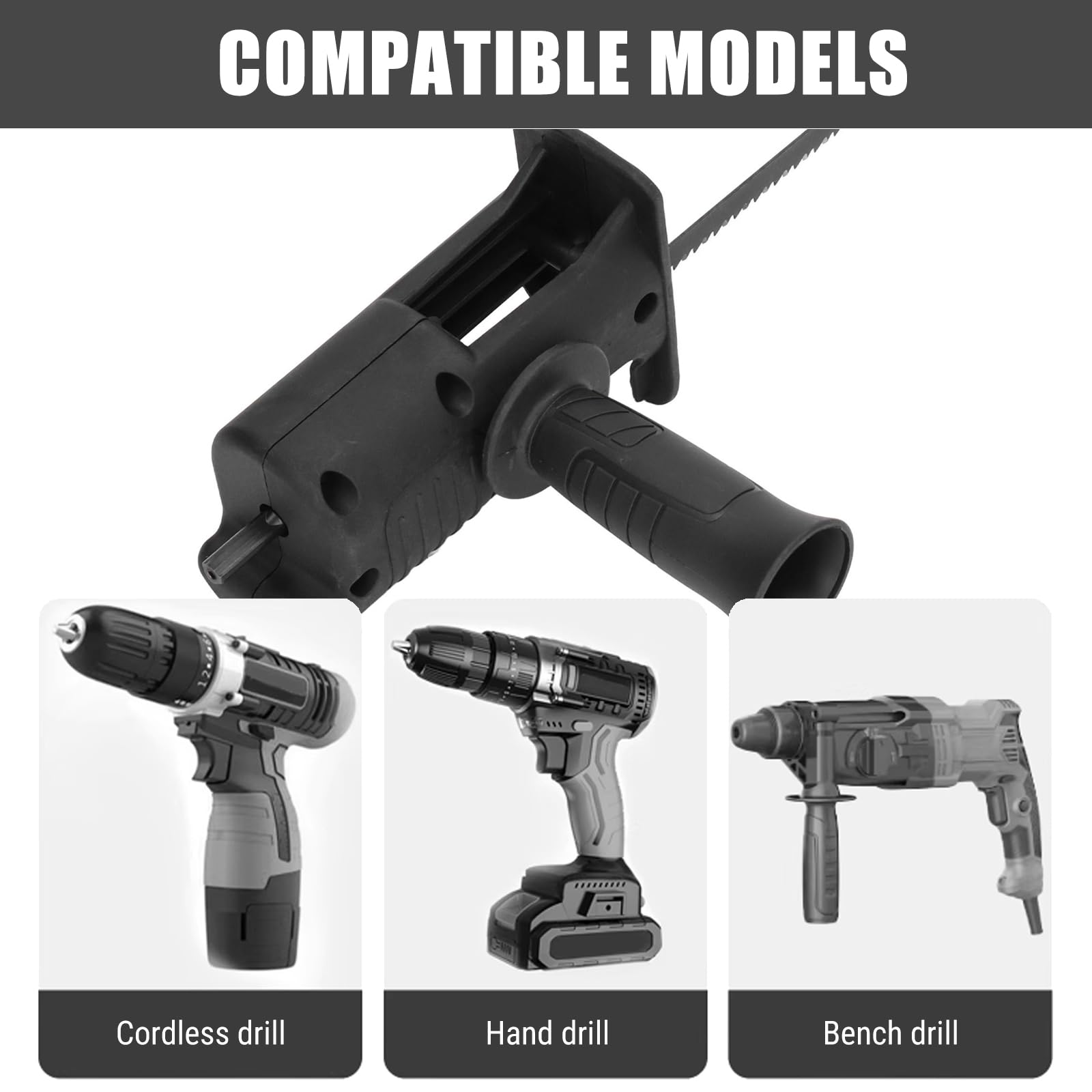 Accessorio Sega Per Trapano Kit Attacco Per Seghetto Alternativo - Adattatore Per Trapano Con Lame Per Taglio Legno E Metallo Kit Seghetto Trapano Avvitatore