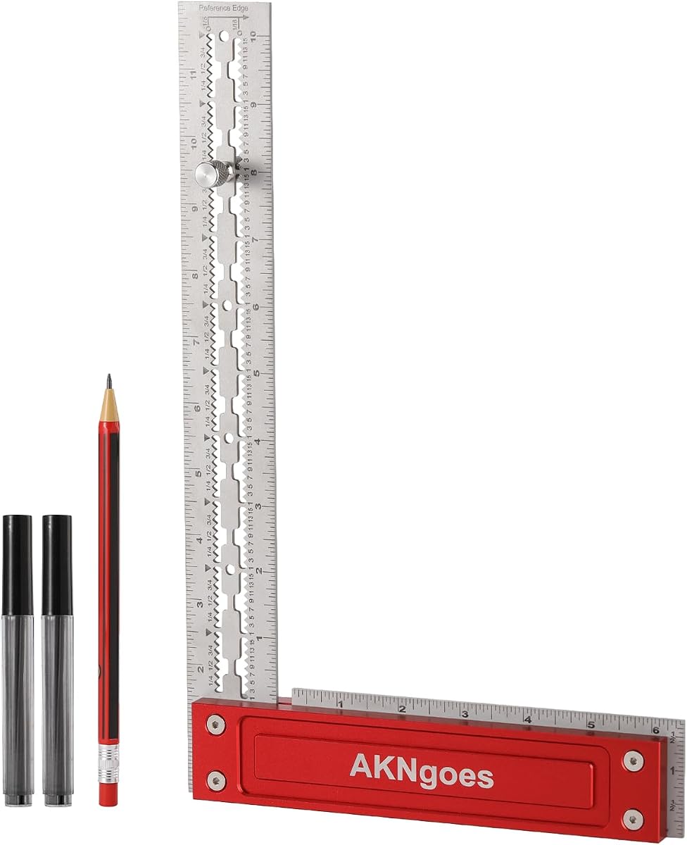 Precision Woodworking Square, Woodworking Scriber Marking Line Ruler 12inch