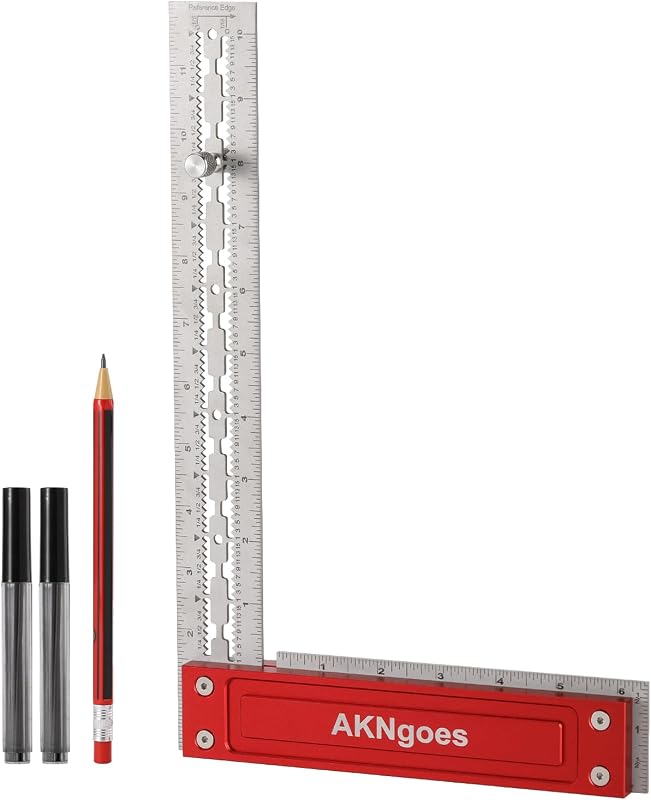 Precision Woodworking Square, Woodworking Scriber Marking Line Ruler 12inch