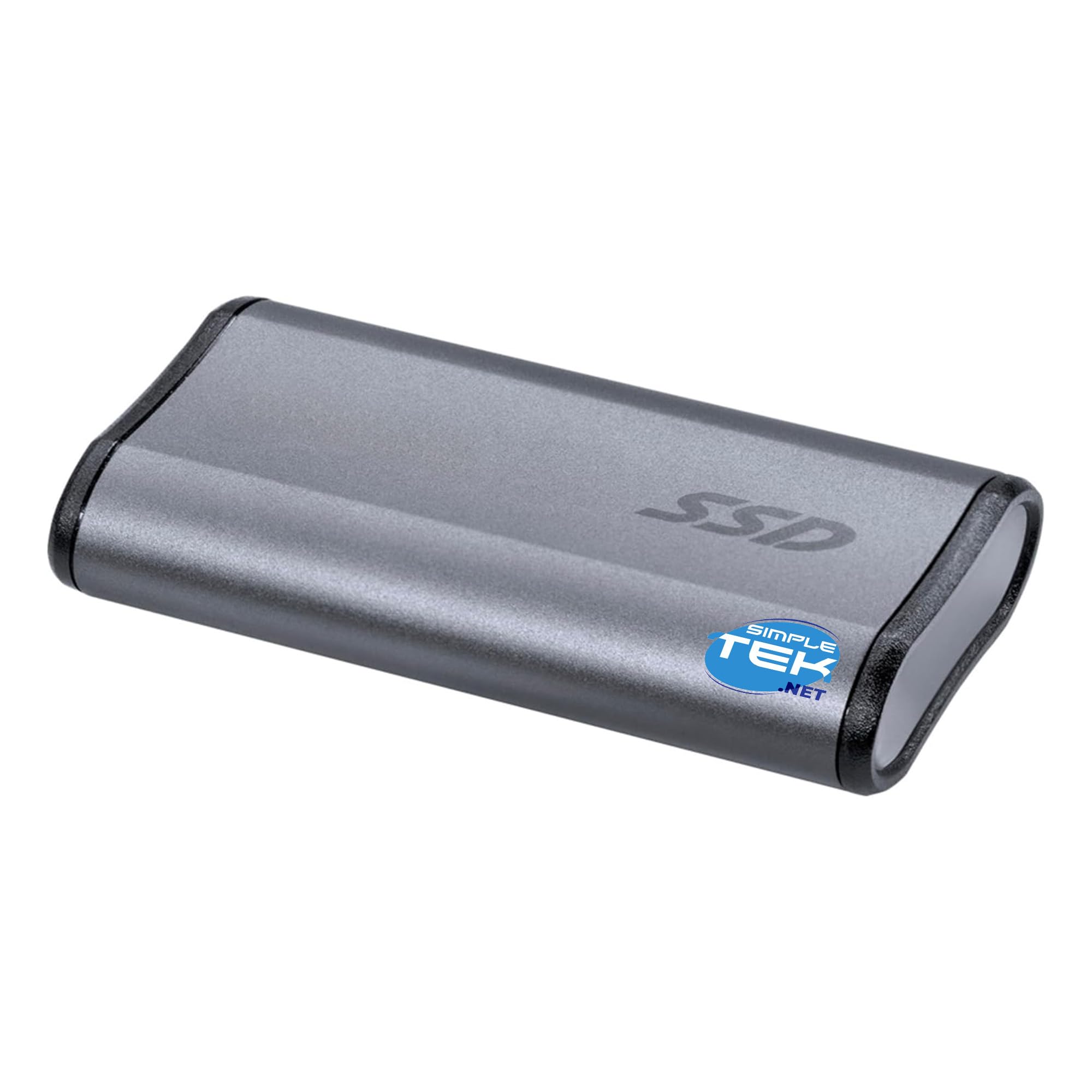 SIMPLETEK - Mini SSD Esterno Portatile 500 GB Grigio - USB 3.1, Cavo adattatore da USB-C a USB-A e Foro Portachiavi