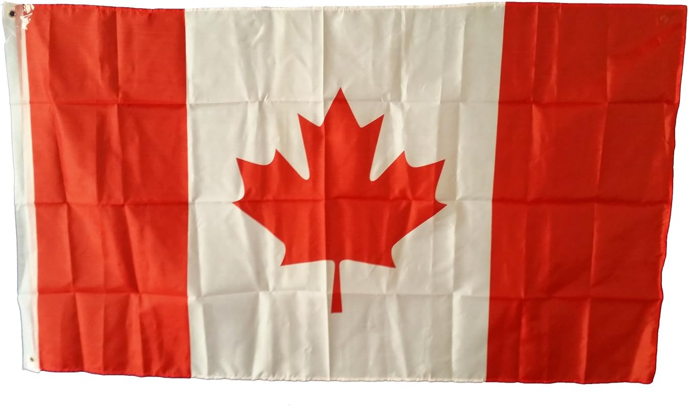 Canada Flag Day 2016. 150cm by 90cm, 5ft by 3ft Red and White Maple Leaf L 'Single Leaf Lester B. Pearson George Stanley Canadian Flag. Souvenir Souvenir/Speicher/Memoria. 5' x 3' Polyester to