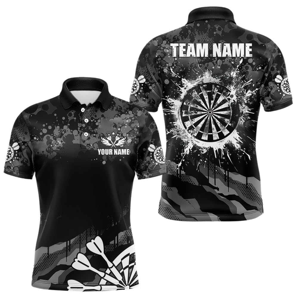 Mens Customize Darts Jerseys, Custom Darts Shirts - Fits Men, Yellow Funny Turkey Dartboard Custom Thanks