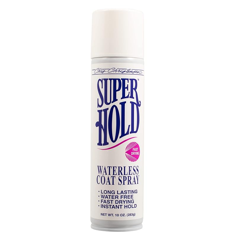 Spray Condicionador para Pelagem de Cães Super Hold Waterless Chris Christensen, Fixação Forte, 295 mL