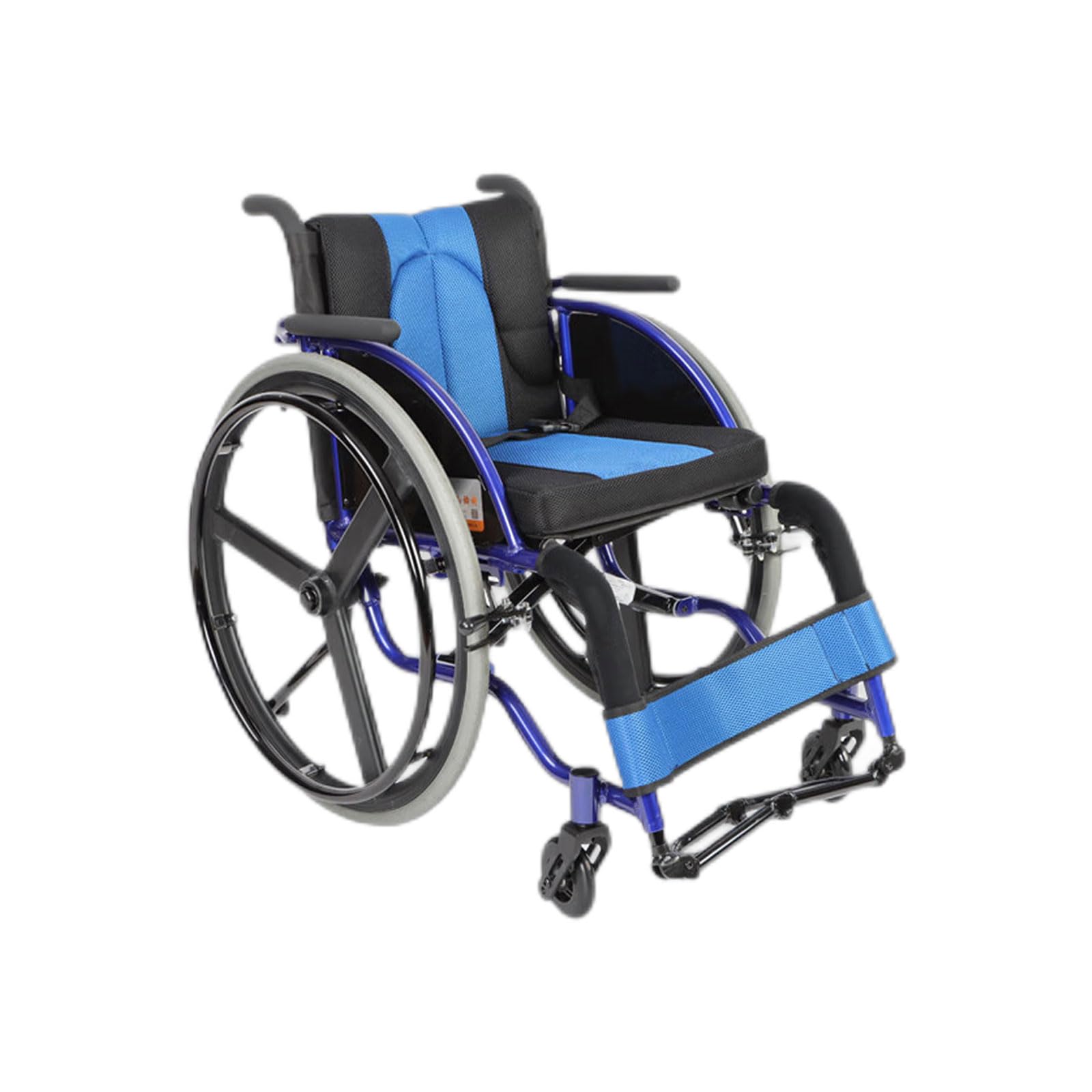 Sillas de Ruedas Deportivas para Adultos Silla de Ruedas Manual Ligera Autopropulpedales Ajustables Trolley Conducción Tratamiento Médico Silla de Ruedas/Blue/W38Cm