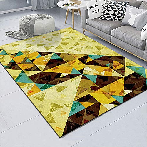 Orientteppich Orientteppich Gelbe Kaffeefarbe Geometrische Moderne Heimdesign Couchtisch Wohnzimmer...