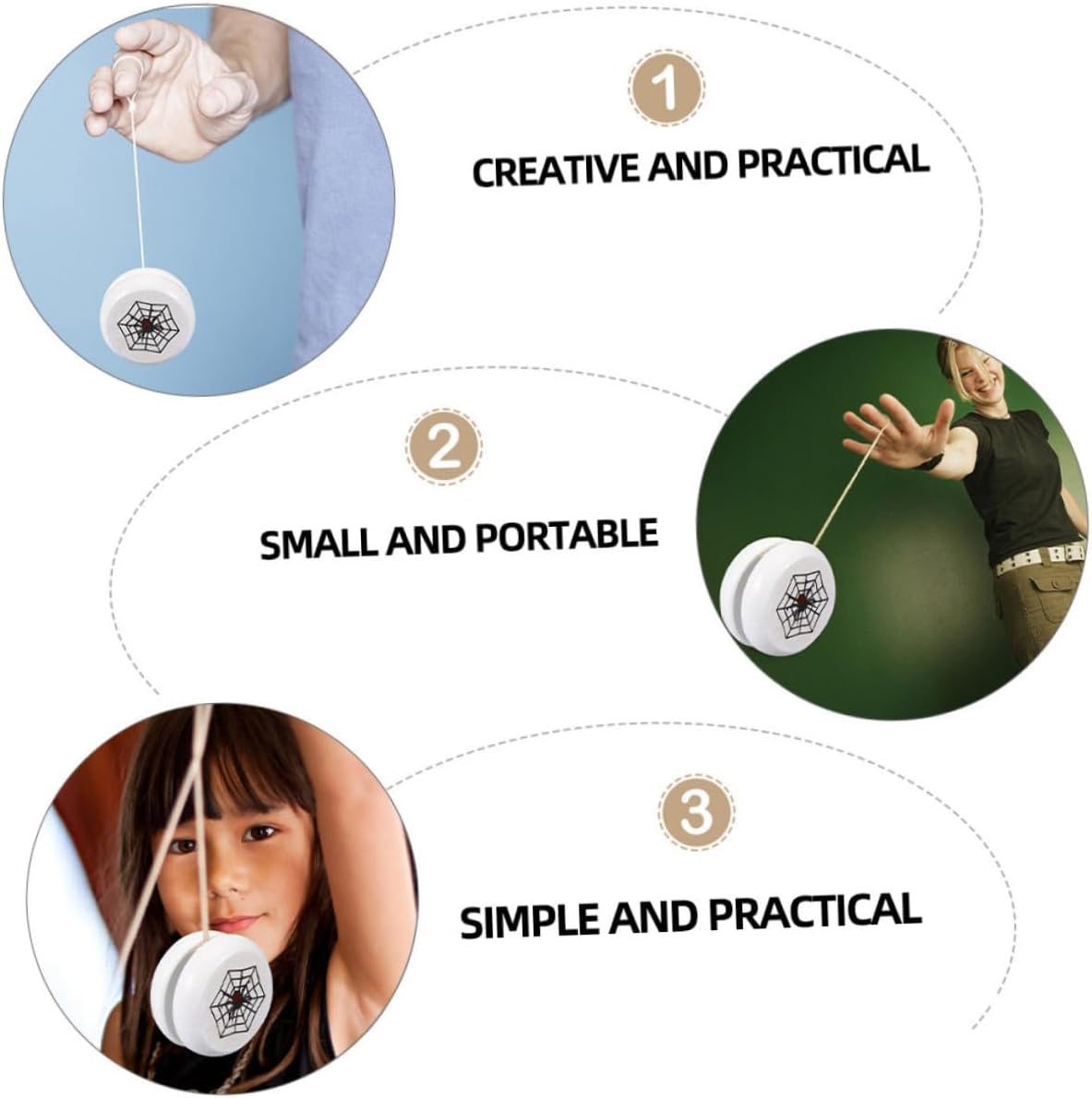 Holibanna 5Pcs Wooden Yo-yo Finger Yo-yo Balls for Early Educational Hand-Eye Coordination for Beginners