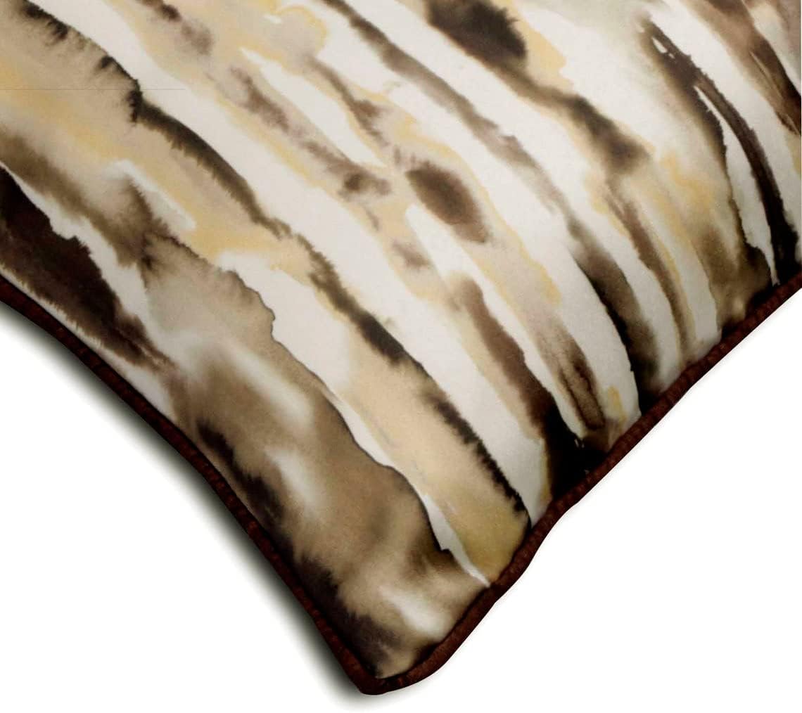Fabric Mart Direct Euro Pillow Shams, Decorative Brown 26"x26" (65x65 cm) Throw Pillow Cover for Sofa, Satin Abstract Painted Pillowcase with Zipper, Abstract Pattern Modern Style - Into The Woods