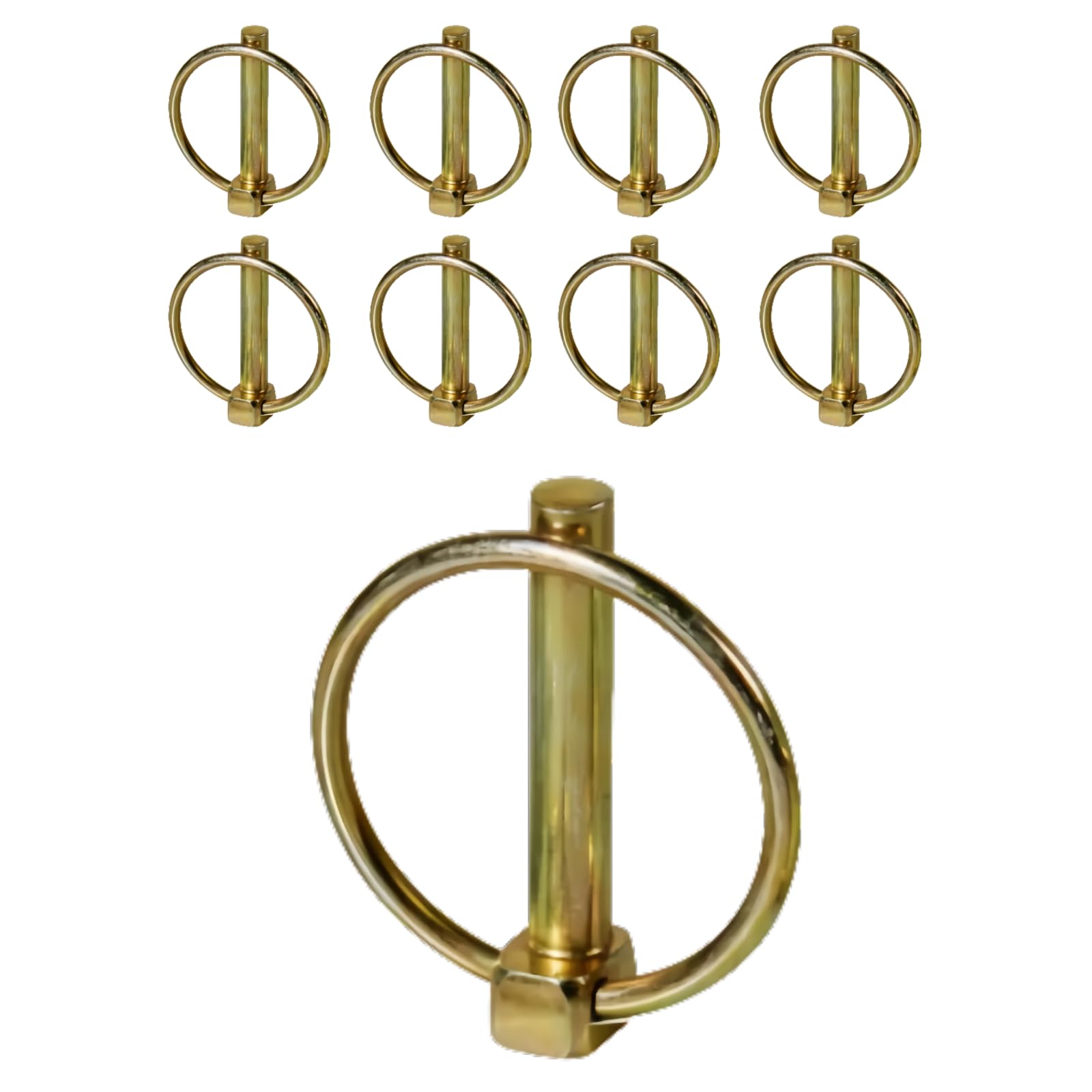 8pcs 8MM Heavy Duty Linch Pin Assortment Kit for Trailer Tractor Trolley Mechanical, Gold