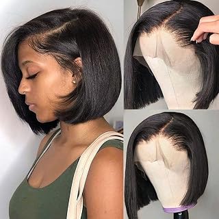 UCUVIC Bob Wig Human Hair 13x4 HD Lace Front BOB Wigs for Black Women Glueless Wigs Human Hair Pre Plucked Pre Cut 180% Density 10 Inch