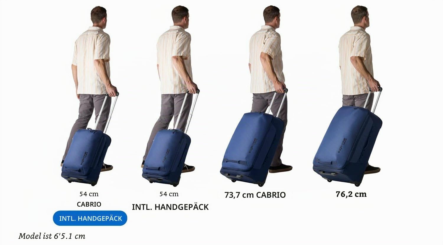 Eagle Creek Expanse Convertible Intl Carry On Rollkoffer | Koffer | 20.5 x 55 x 34.5 cm | 38L | Pilot Blue (423)