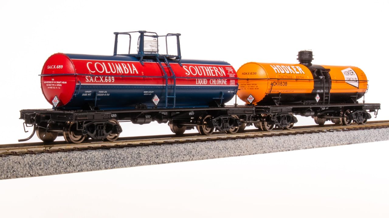 Broadway Limited 7667 6000 Gallon Tank, Late 1950's Variety 2-pack B, (Columbia Southern, Hooker) HO Scale