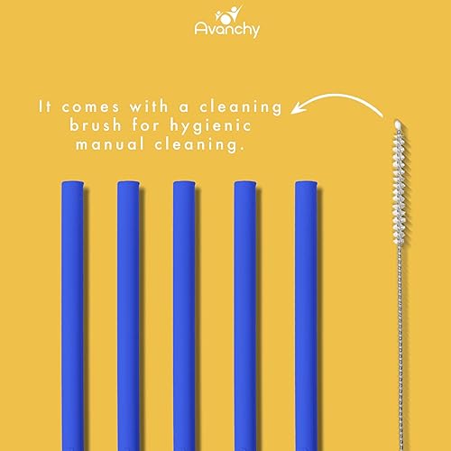 Miniatura 4 de Avanchy Pajitas de silicona reutilizables para niños pequeños y niños  5 popotes flexibles de bebida corta de 5 pulgadas, sin BPA, taza de bebé,