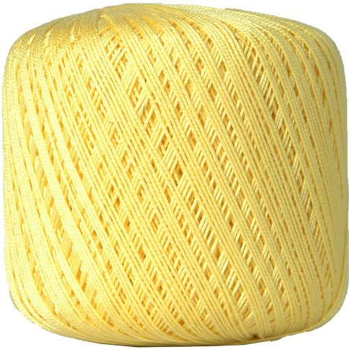 Image of ThreadArt 100% Cotton Crochet Thread Size 10, Yellow 43 | Soft pure cotton crochet thread for lace, doilies, amigurumi and crafts. Smooth finish with crisp stitch definition.