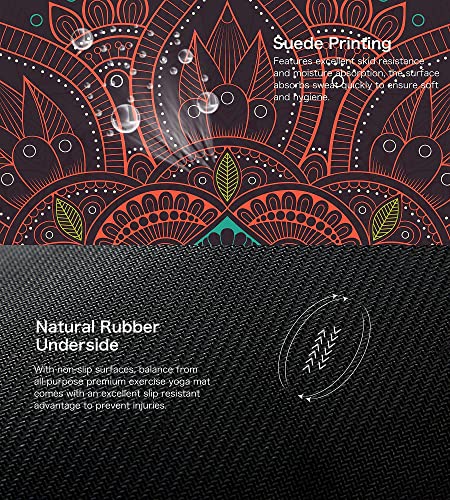 Keolorn Printed Non Slip Suede Rubber Yoga Mats Exercise & Fitness Mat For All Types Of Yoga, Pilates & Floor Workouts #TOP5