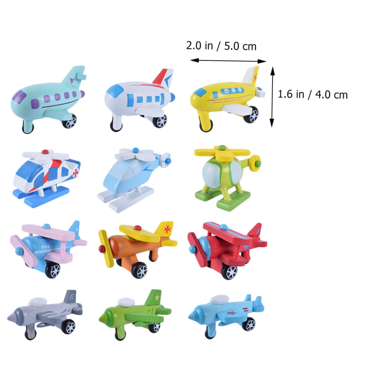 Mini Avión de Juguete de Madera, 12 Piezas, para Niños