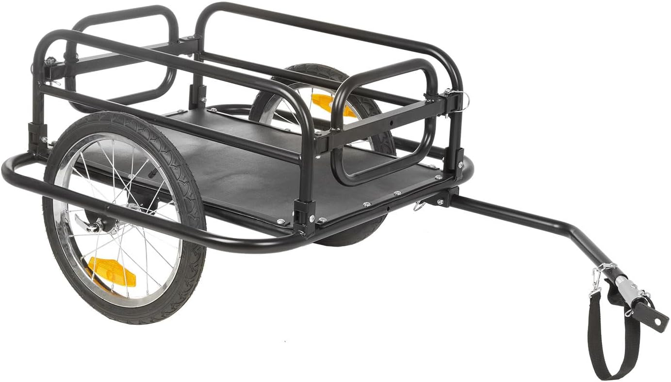 M-Wave Foldable Luggage Bicycle Trailer in folded, compact state