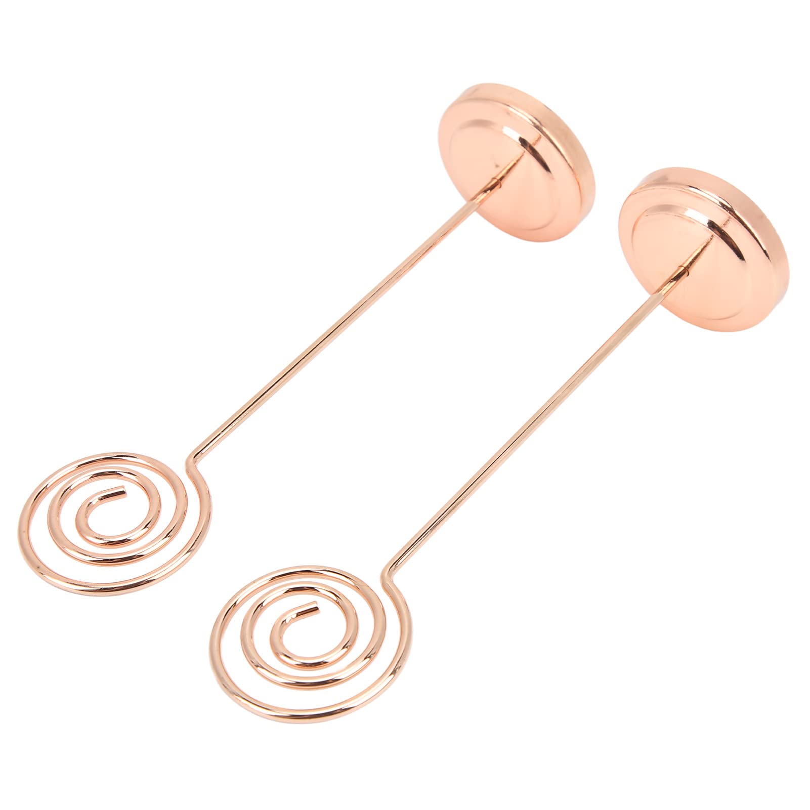 Uchwyty na numery stolików, Table Number Holder Semicircle Base Electroplating Gold Rose 2 Pcs Wedding Office(Rose Gold)