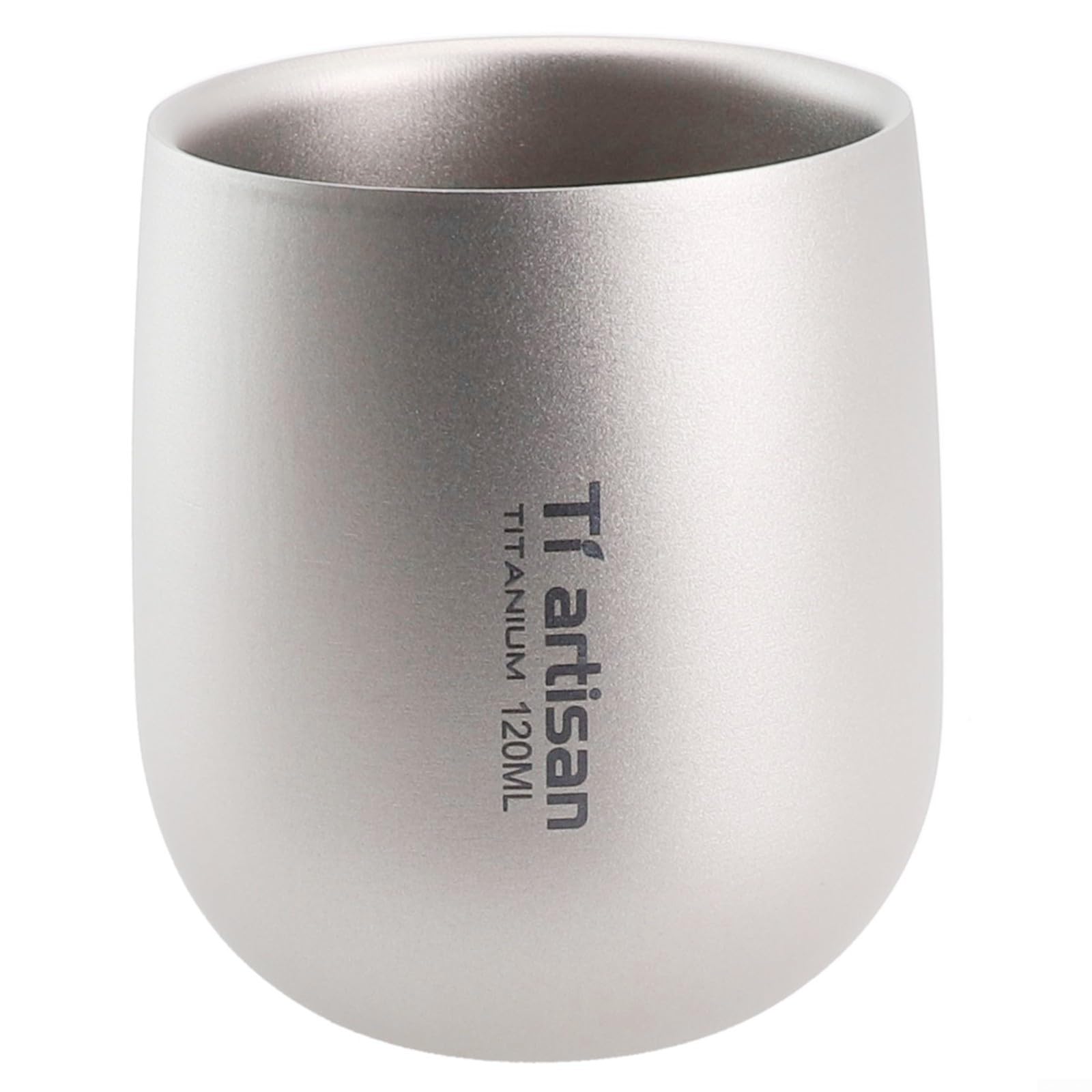 Voyage Tasse en ti Mini tasse isolée à double paroi Tasse de camping en titane àdouble paroi pour café, eau chaude tasse de camping en titane pour camping, pique-nique 6,3 x 7,4 cm