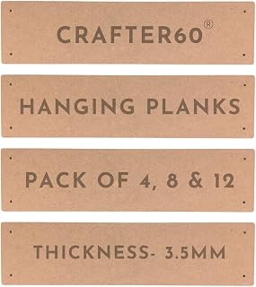 CRAFTER60 Rectangular Hanging MDF Boards for Art and Craft 12x3 Inch-3.5mm Pine Wood Board Unfinished for DIY Home Embelli... Price In India