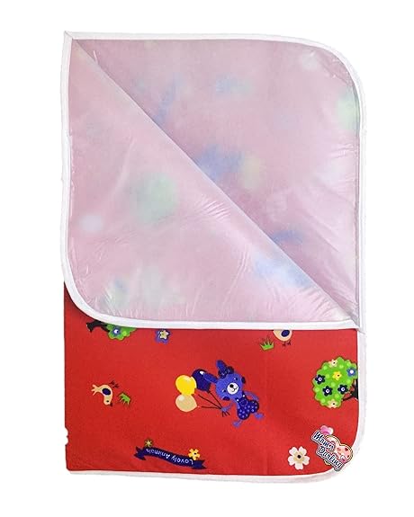 Moms Darling Baby Bed Protector Waterproof Cotton Sheets, Urine Mattress Protector Sheets, Baby Diaper/Nappy/Langot Changing Sheets. 0-12 Months. Pack of 1 Piece. (Length: 61 cm & BREADTH : 46 cm)