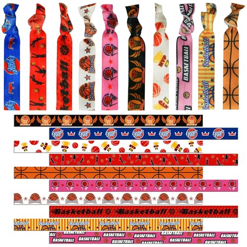 20Pcs Basketball Hair Ties Gifts Basketball Accessories Basketball Ribbon Basketball Stuff Girls Scrunchies Elastic Ponytail No Crease, Sport Hair Bands for Girls Women Party Team Members Coaches