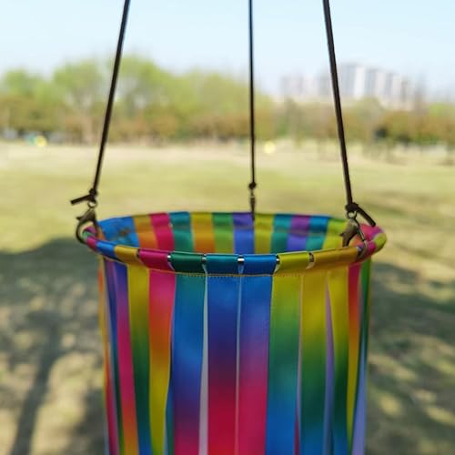 Miniatura 4 de EONBES WS49-YH - Serpentina de cinta para viento, decoraciones al aire libre para tu patio, jardín, patio, muelle y cámper, 49 pulgadas