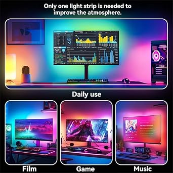 Computer Screen Synchronization Strip Monitor RGB LED PC Backlight Pickup Light for Esports Room for 24 Inch Monitor