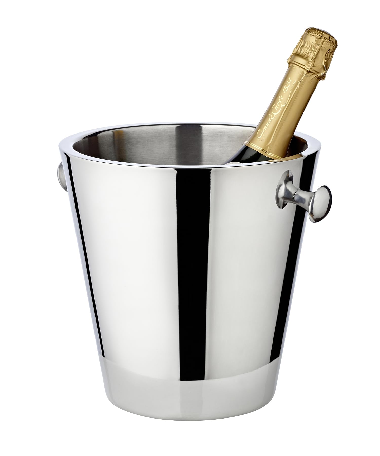 EDZARD Secchiello per vino Maya (H 28 cm, Ø 20 cm), acciaio inox martellato, con manico, per 1 bottiglia – secchiello per bottiglie, secchiello per champagne, secchiello per spumante