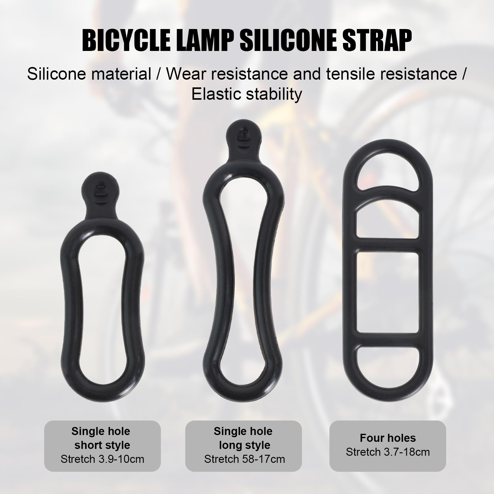 16 Cinturini In Silicone Per Bici - Supporto Per Luci, Contachilometri E Accessori Ciclismo - Foto 11