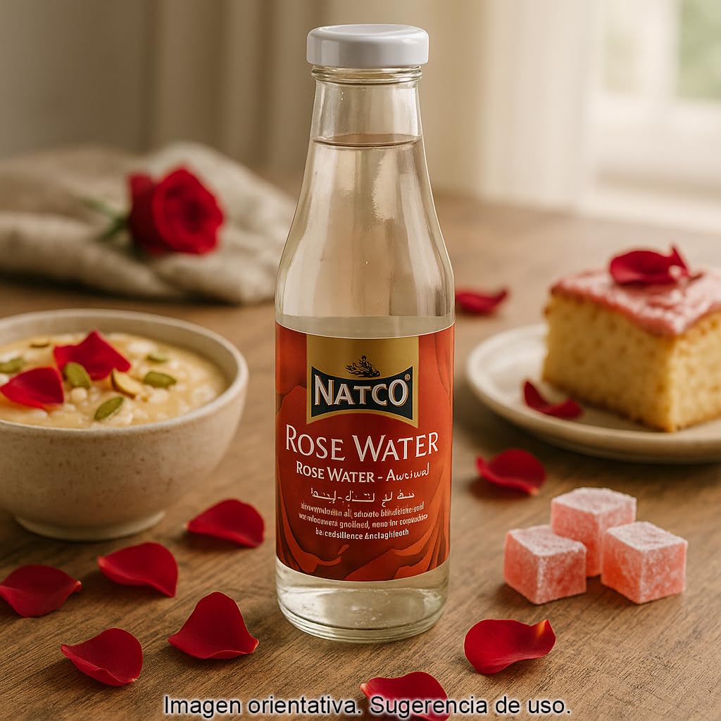 Agua de Rosas 310 ml para repostería y cocina oriental Aroma floral concentrado para postres, masas, siropes y bebidas