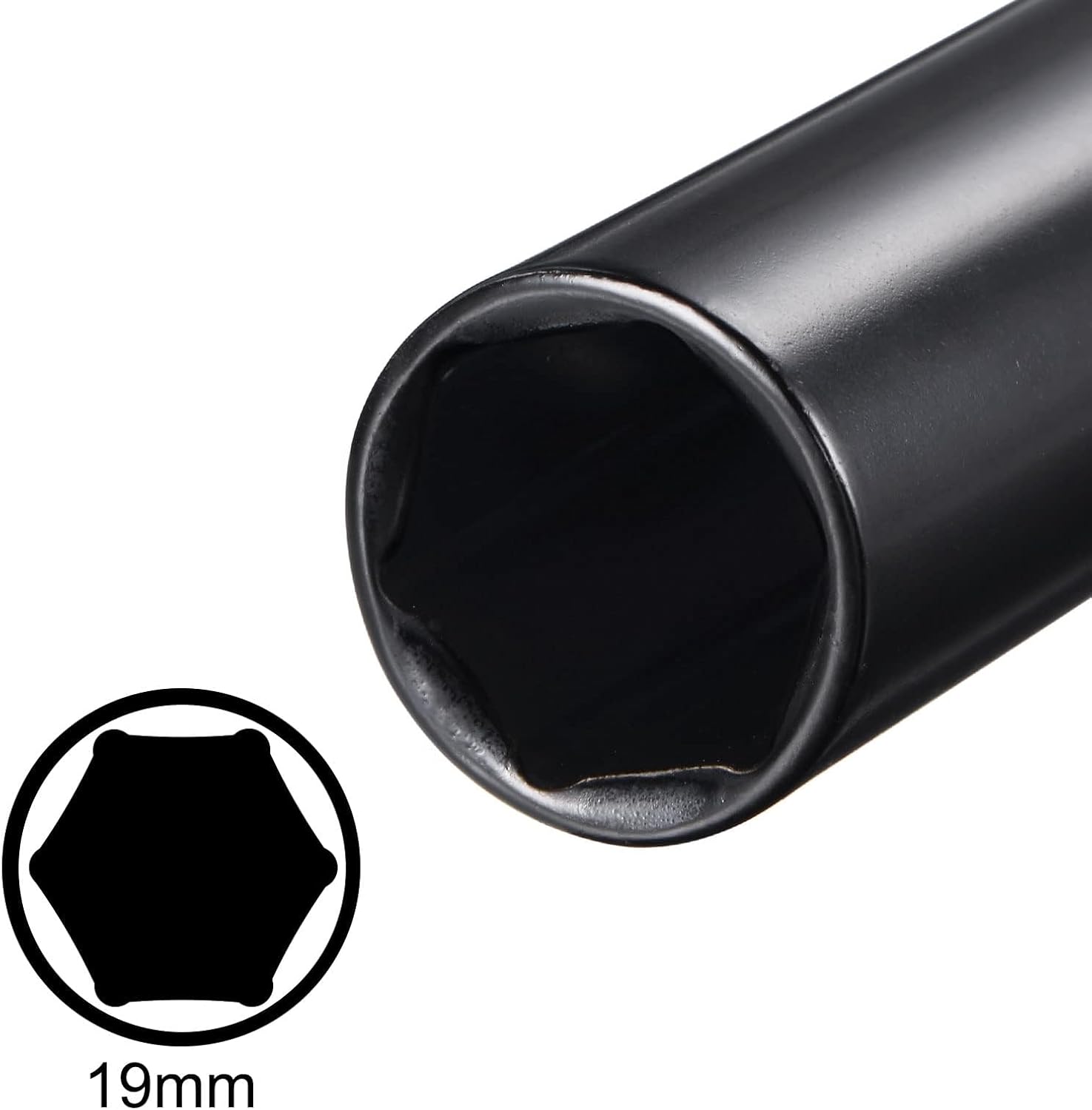 TOP-VIGOR 1/2 Drive by 19mm Deep Impact Socket 6" Length, Heat-treated CR-V Steel, 6-Point Metric Sizes for Home Car Repairment