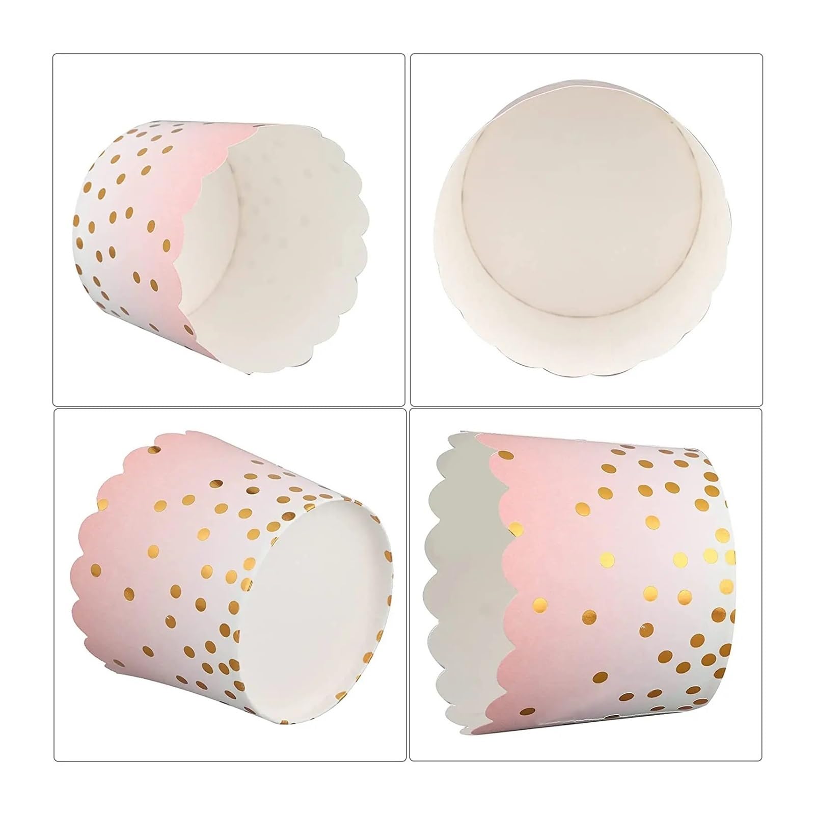 Moldes para tartas, vasos de papel para cupcakes, paquete de 100, multicolor, para hornear magdalenas y cupcakes, resistentes a la grasa y resistentes, perfectos para fiestas y eventos