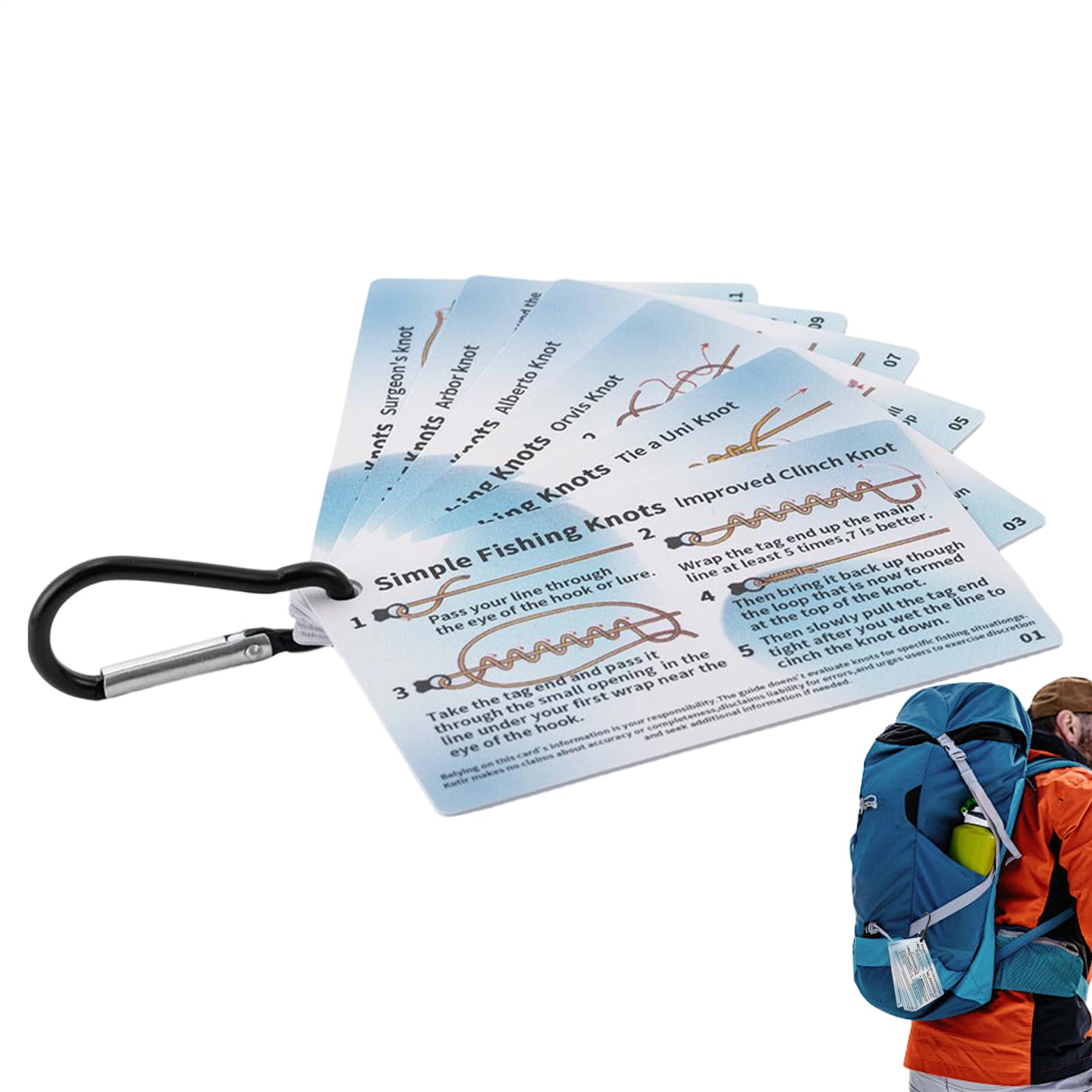 Fischer-Knoten Diagrammkarten Handbuch Wurflinien laminiert tragbares Trainingsreferenzwerkzeug