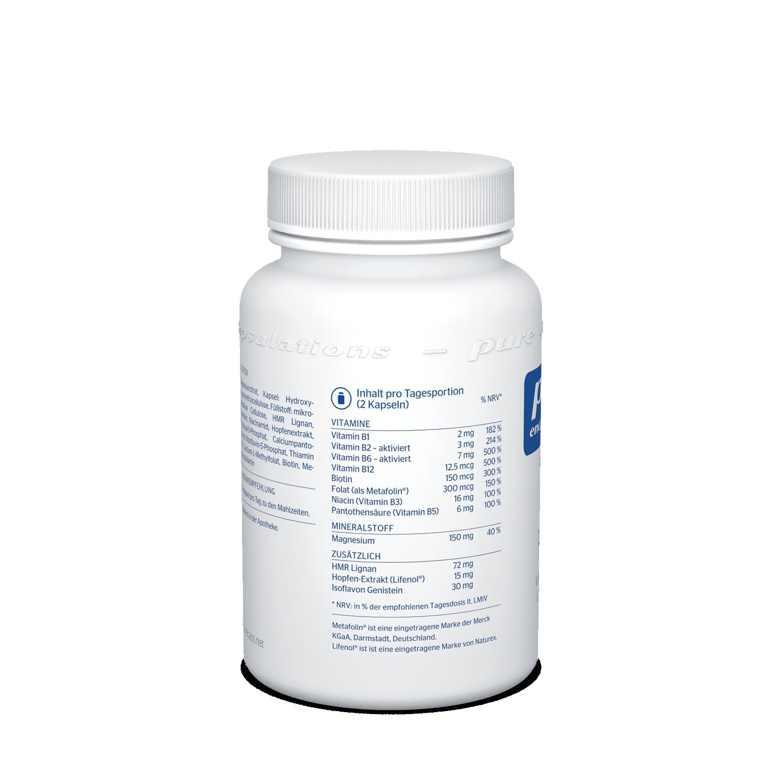Pure Encapsulations - Meno Formel - Vitamin B, Biotin, Folat, Magnesium - Nahrungsergänzungsmittel für Frauen- 60 Kapseln