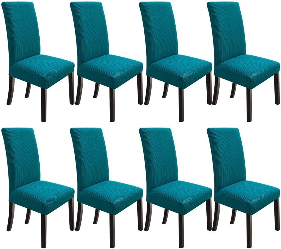 NORTHERN BROTHERS Chair Covers Stretch Chair Covers, 8 Pack Chair Slipcovers Dining Chair Protector Cover for Hotel, Dining Room, Banquet (Teal)
