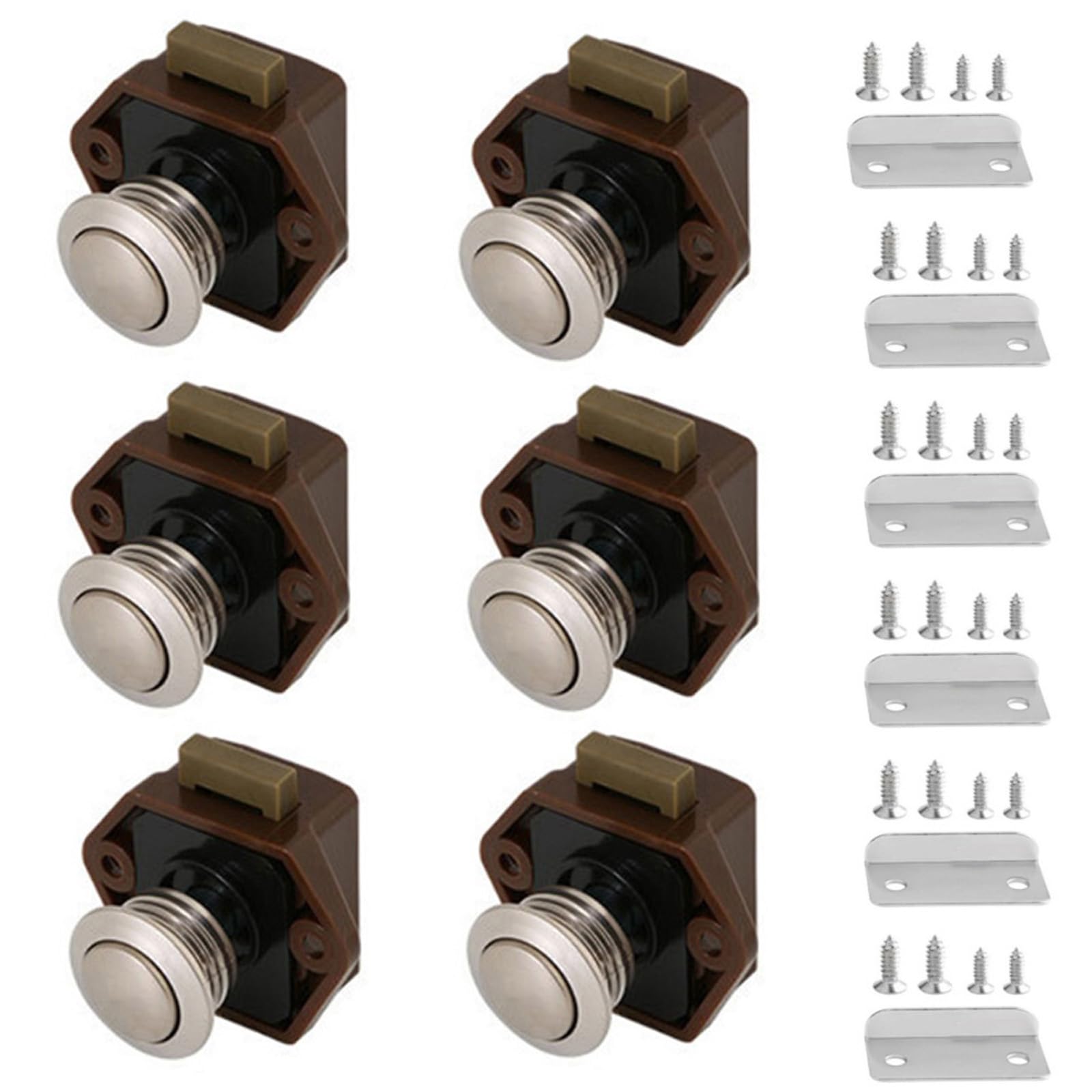 MTSmart 6 Stück Wohnmobil Schlösser, Cabinet Push Lock Butto
