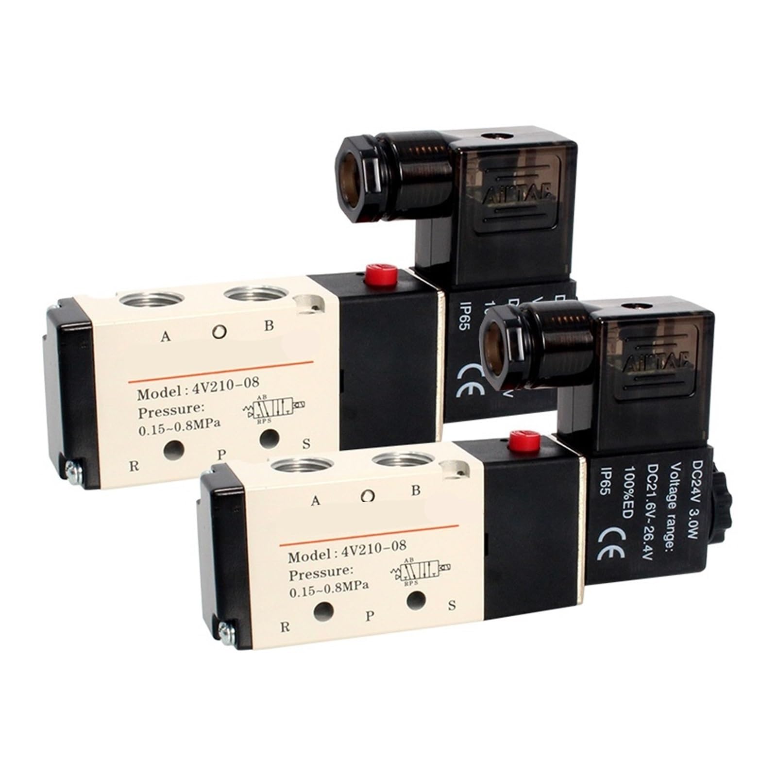 PXQCHAVLN 4v210-08 Pneumatic Electric Solenoid Valve Directional Control Air Magnetic Valve 12V 24V 220V 4v210(4V310-10 AC220V)