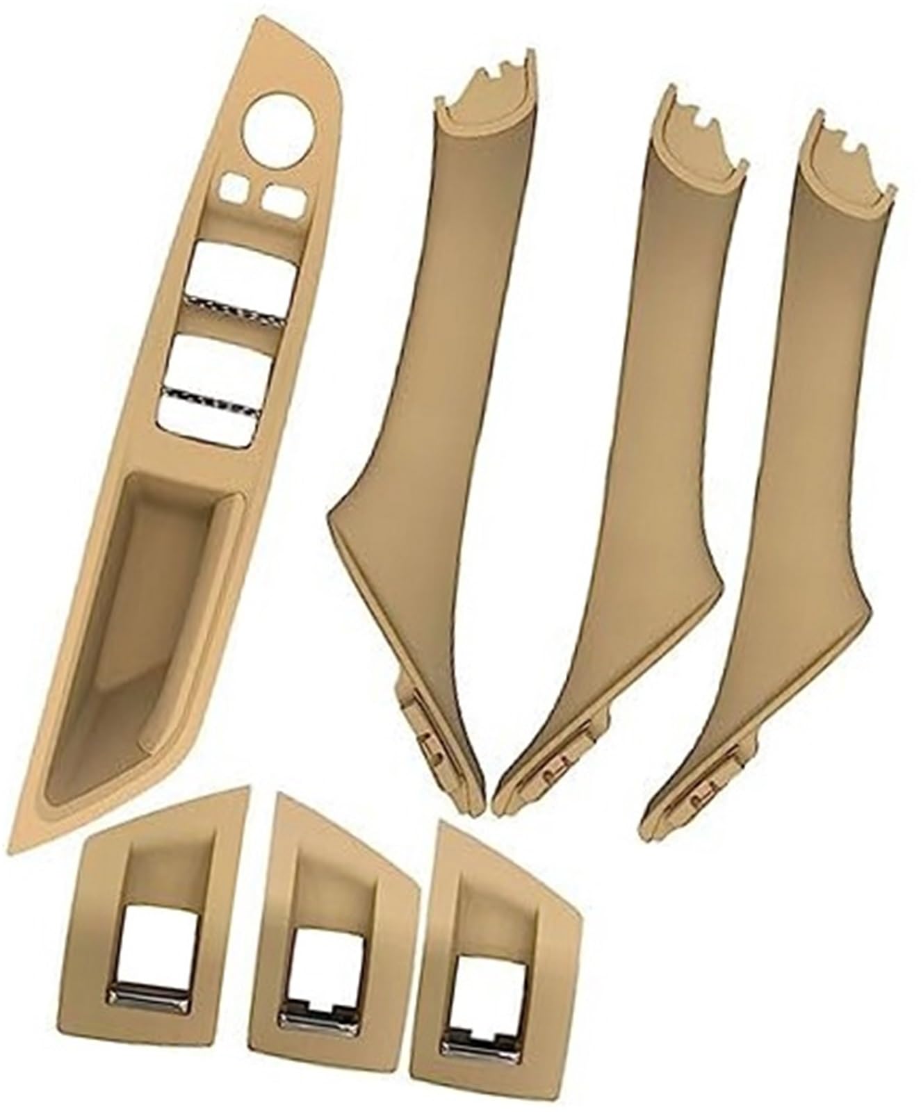 Yurefax Car Door Handle Trim Ponnyc Car Inner Interior Door Handle, for BMW, for 5 for Series F10 F11 F18 520 523 525 528 530(Beige1)