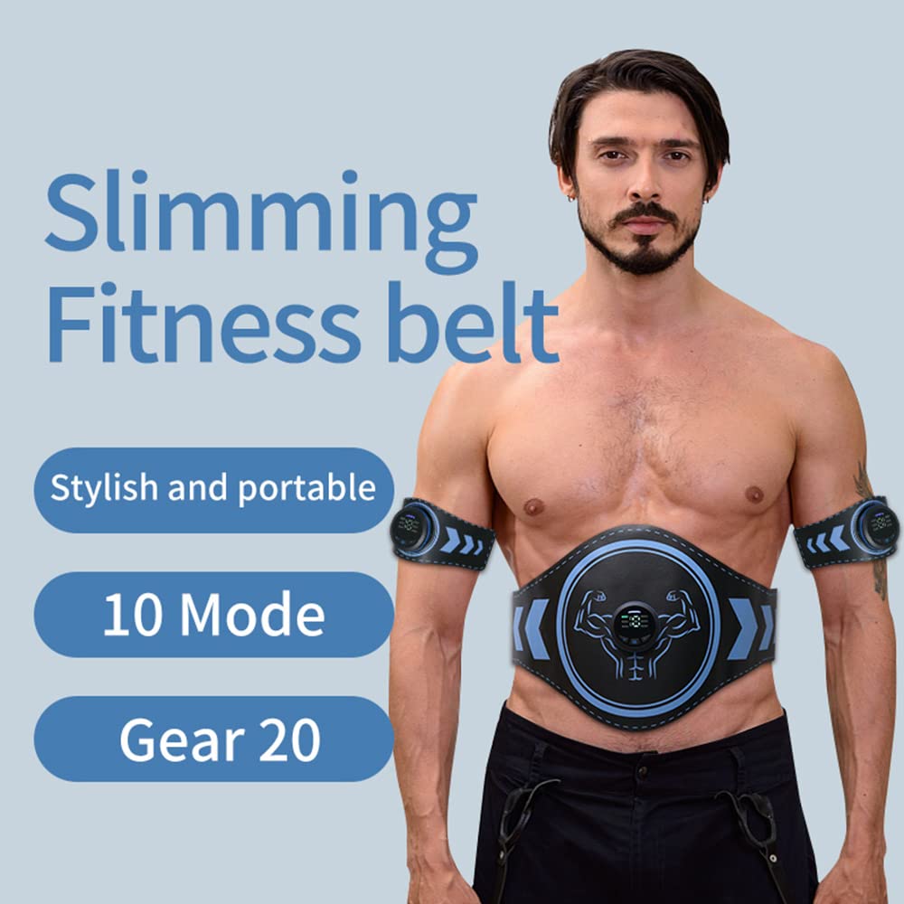 10Trybów 20Intensywności Trener Abs Ems Elektryczny Stymulator Mięśni Usb Akumulator Przenośny Pas Tonujący Abs Z Wyświetlaczem Led Dla Mężczyzn I Kobiet,Belt with arm band