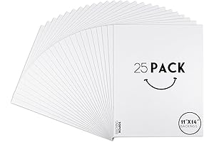 Golden State Art, 25 Pack 11x14 Bright White Backing Board for Frames,...