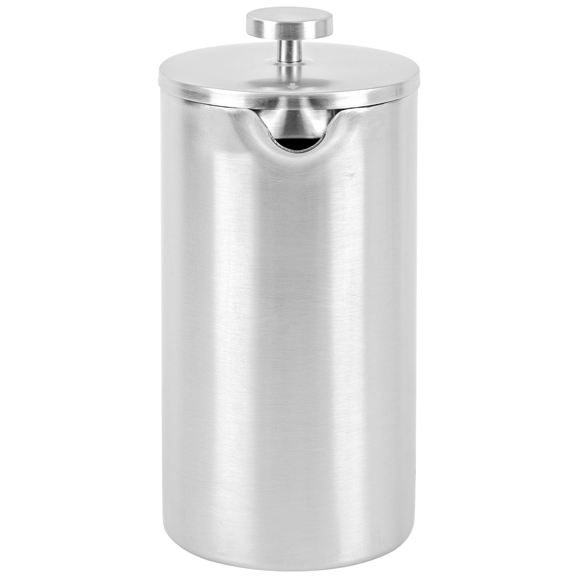 KARL HAUSMANN French Press Caffe Camping - 1 Litro / 8 Tazze - Caffettiera Francese Acciaio Inox - Macchina Caffè - coffee pressa francese campeggio - frenchpress inossidabile - Argento frenchpress