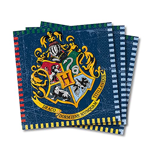 Unique Party Supplies 59102 papieren servetten - 16,5 cm - Harry Potter Party - verpakking met 16 stuks,Meerkleurig