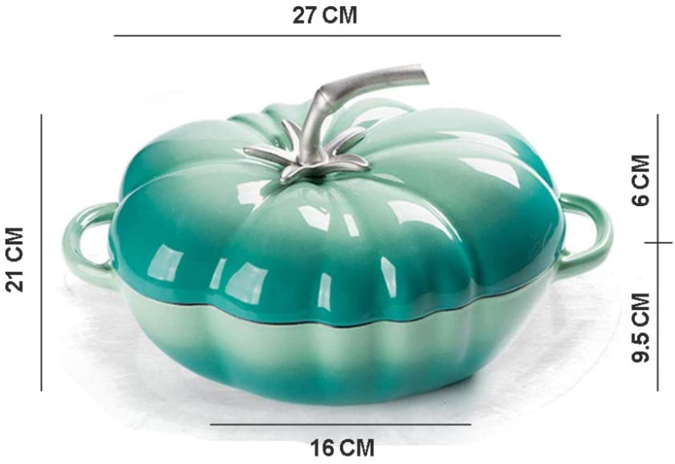 Olla de Esmalte de Tomate Cazuela de Hierro Fundido para Horno holandés Olla de Sopa de Fondo Plano Espesada con Tapa, Saludable y Duradera, Adecuada para