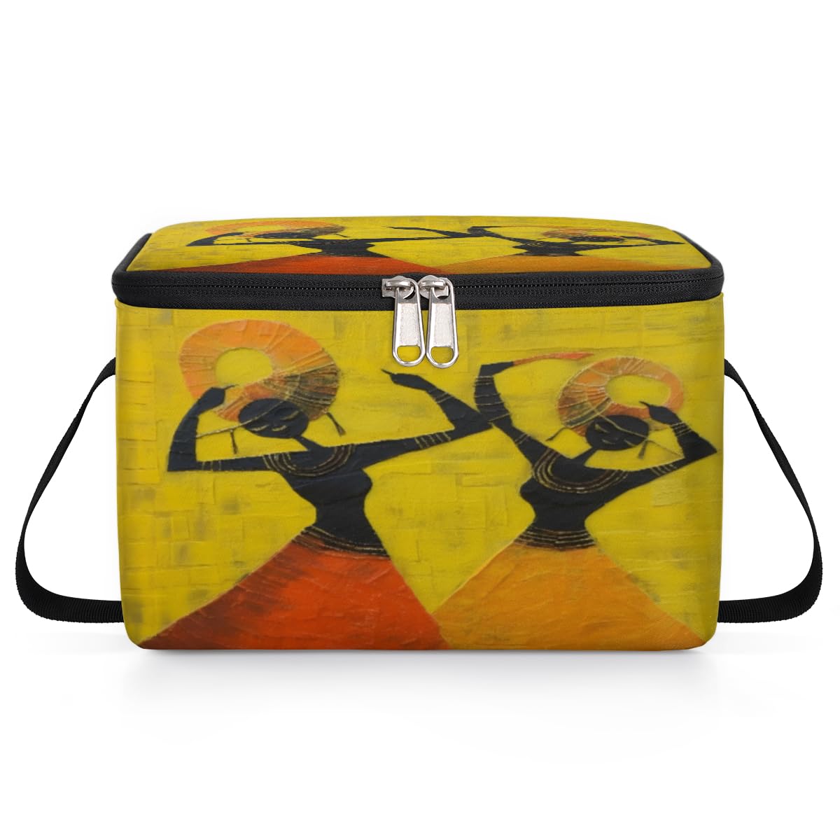 GzLeyigou Africa Woman Lunch Bags for Women Men 9 Cans, Hot & Cold Food Delivery Bag Insulated Grocery Bag Insulated Lunch Box Woman Cooler Bag for Office Work Picnic Beach