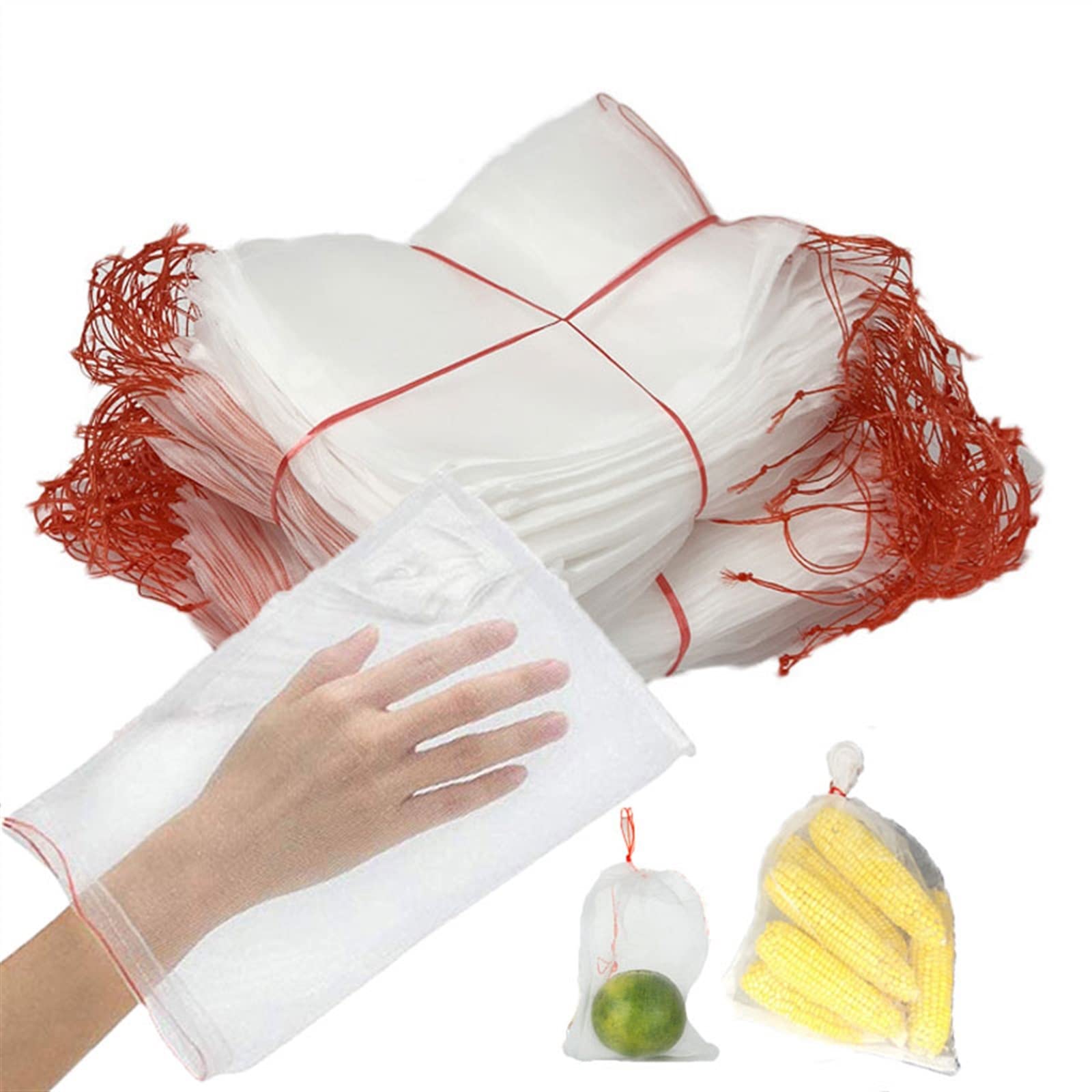 50 sztuk worków ochronnych na owoce, ze ściągaczem, worek ochronny na owoce, siatka na komary, worek ochronny do ogrodu, na rośliny, Fruit Protection Bag (wymiary: 35 x 55 cm)