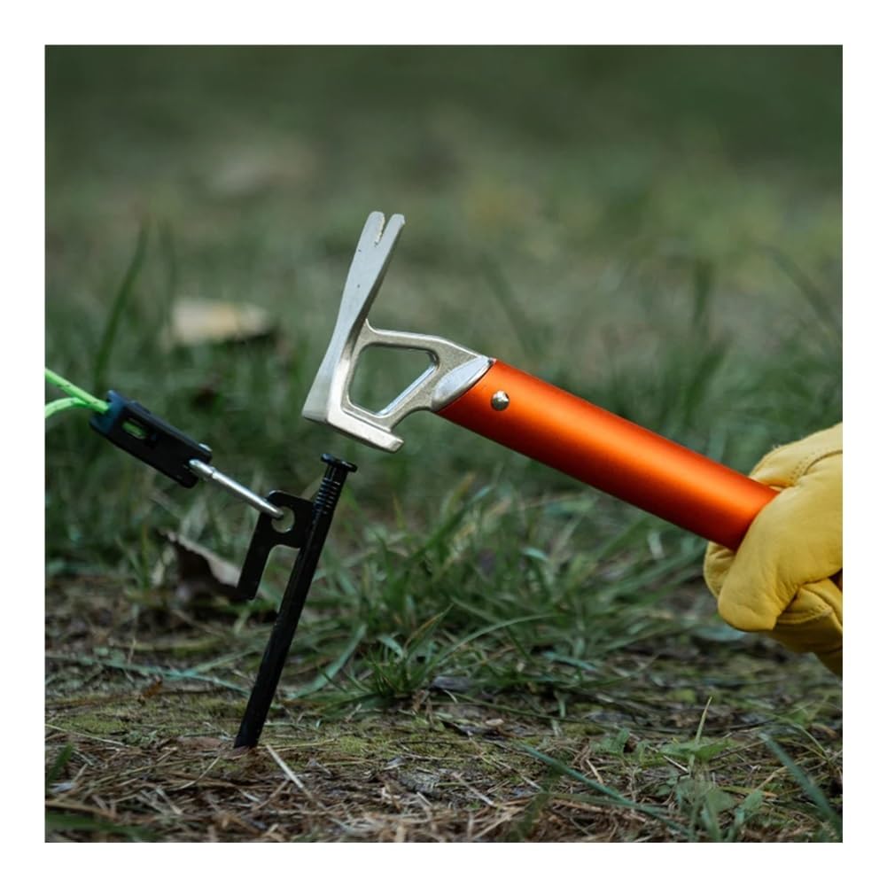 Piquets de tente en alliage d'aluminium avec corde, équipement de camping, randonnée, tente de voyage en plein air avec accessoire de marteau (noir)