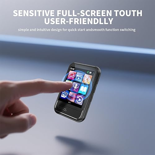 Miniatura 7 de Reproductor de MP3 Bluetooth, reproductor de música portátil con radio FM, grabadora de voz, reproductor de audio digital de libro electrónico con