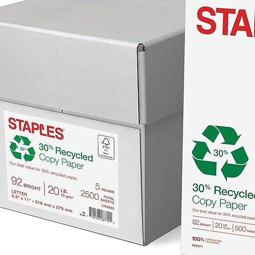 Vista 15 de Staples 580336 Papel 30% reciclado 11x17 20 lbs 92 Bright 500/RM