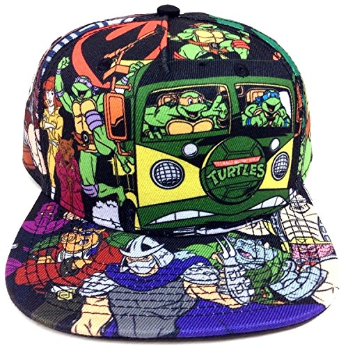 Teenage Mutant Ninja Turtles All Over Print Cartoon Snapback Black